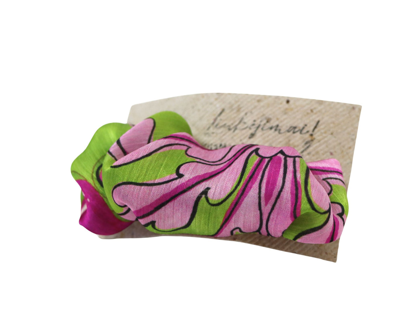 Plaukų segtukas „Rožinė gėlių pieva“